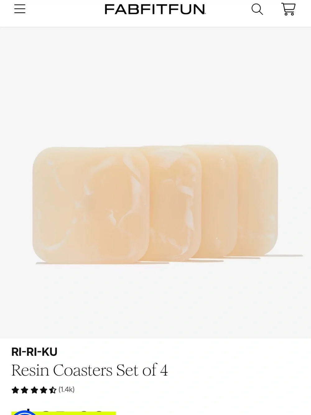 RIRIKU resin coaster 4 pk